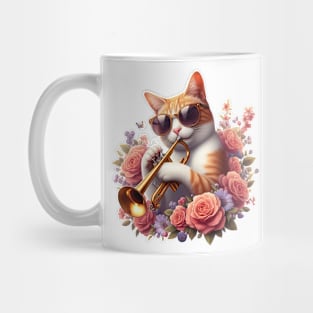 trumpet cat - jazz meow cat Mug